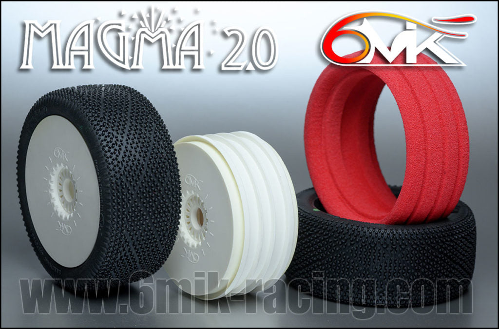 6Mik Magma 2.0 15\25 Gomme Complete 1:8 Buggy  (2pz) INCOLLATE