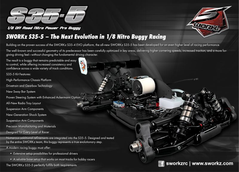 SWORKz S35-5 1/8 Pro Nitro Buggy Pro Kit