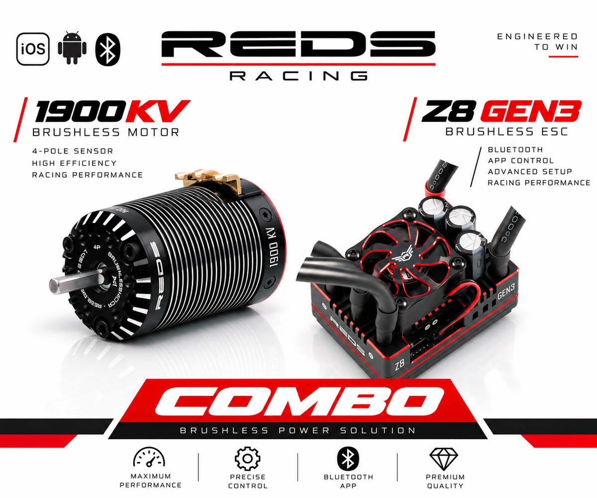 REDS Brushless Combo 1:8 Motore V8 Gen7 1900KW + Esc Z8 G3